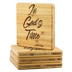 In God’s Time Bamboo Coaster Set