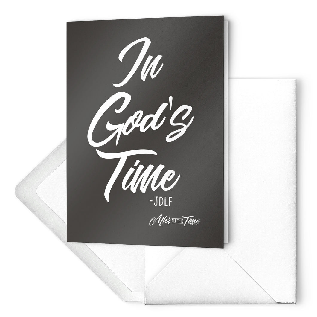 In Gods Time Black Folded Notecards