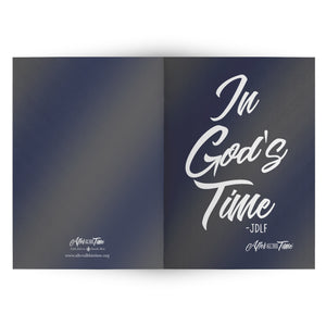 In Gods Time Navy Folded Greeting Card
