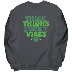 Thick Thighs Lucky Vibes Crewneck Sweatshirt
