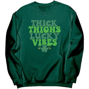 Thick Thighs Lucky Vibes Crewneck Sweatshirt