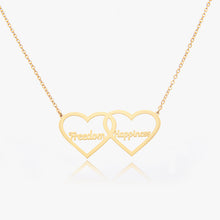 Load image into Gallery viewer, 615. Double Heart Name Necklace