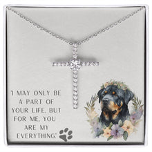 Load image into Gallery viewer, CZ Cross Necklace - Rottweiler