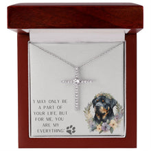 Load image into Gallery viewer, CZ Cross Necklace - Rottweiler