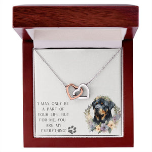 Interlocking Hearts Necklace - Rottweiler