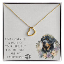 Load image into Gallery viewer, Delicate Heart Necklace - Rottweiler
