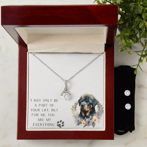 Alluring Beauty Necklace and Cubic Zirconia Earring Set - Rottweiler