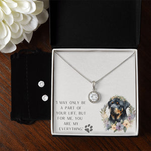 Eternal Hope Necklace and Cubic Zirconia Earring Set - Rottweiler