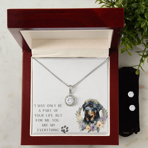 Eternal Hope Necklace and Cubic Zirconia Earring Set - Rottweiler
