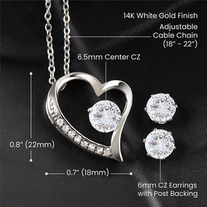 Forever Love Necklace and Cubic Zirconia Earring Set - Rottweiler