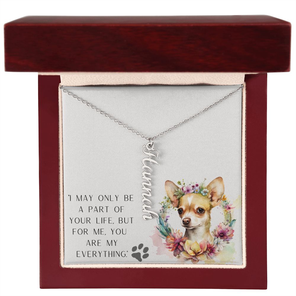 Vertical Name Necklace - Chihuahua
