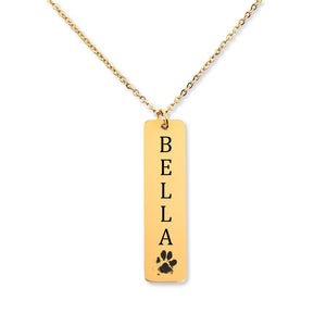 Pet's Name & Paw Print Necklace