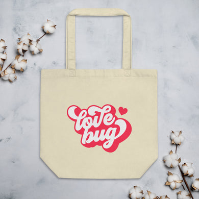 Love Bug Eco Tote Bag, Valentine Tote Bag