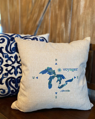 Voyager Great Lakes Throw Pillow