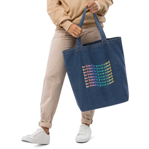 Be Kind To Your Mind Organic denim tote bag