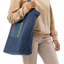 Load image into Gallery viewer, Be Kind To Your Mind Organic denim tote bag