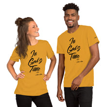 Load image into Gallery viewer, In God’s Time Short-Sleeve Unisex T-Shirt (Black Logo)